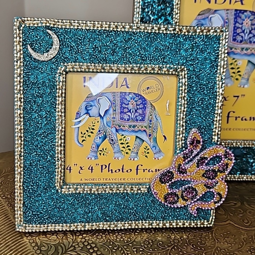 India beaded picture frame set made by a world traveler collection - Picture 2 of 5
